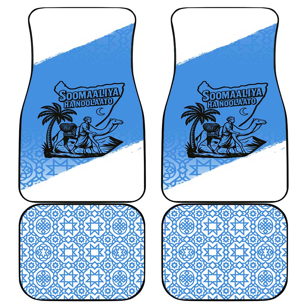 Somalia Car Mats with Soomaaliya Ha Noolaato Nomad Moon Flag Spirit