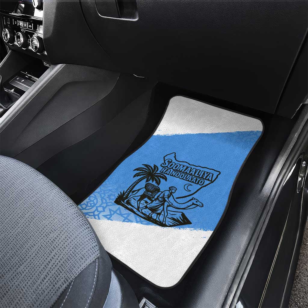 Somalia Car Mats with Soomaaliya Ha Noolaato Nomad Moon Flag Spirit