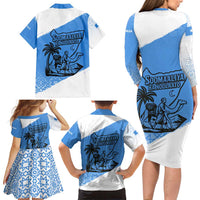 Somalia Family Matching Long Sleeve Bodycon Dress and Hawaiian Shirt with Soomaaliya Ha Noolaato Nomad Moon Flag Spirit