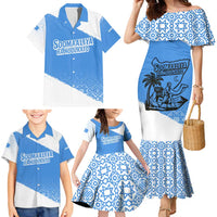 Somalia Family Matching Mermaid Dress and Hawaiian Shirt with Soomaaliya Ha Noolaato Nomad Moon Flag Spirit