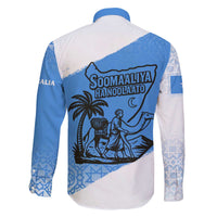 Somalia Family Matching Off The Shoulder Long Sleeve Dress and Hawaiian Shirt with Soomaaliya Ha Noolaato Nomad Moon Flag Spirit