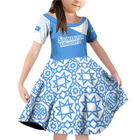 Somalia Family Matching Off Shoulder Short Dress and Hawaiian Shirt with Soomaaliya Ha Noolaato Nomad Moon Flag Spirit