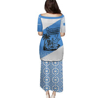 Somalia Family Matching Puletasi and Hawaiian Shirt with Soomaaliya Ha Noolaato Nomad Moon Flag Spirit