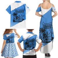 Somalia Family Matching Summer Maxi Dress and Hawaiian Shirt with Soomaaliya Ha Noolaato Nomad Moon Flag Spirit