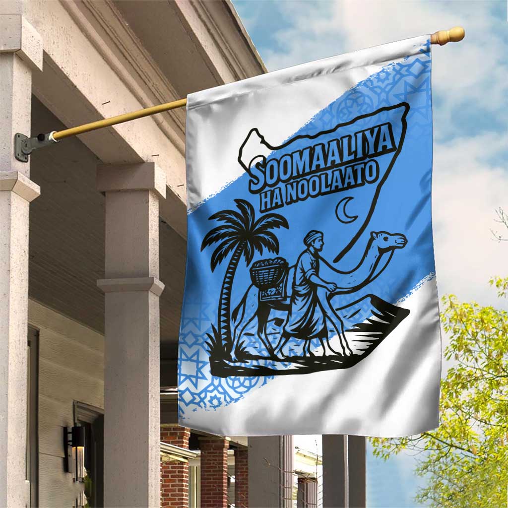 Somalia Garden Flag with Soomaaliya Ha Noolaato Nomad Moon Flag Spirit