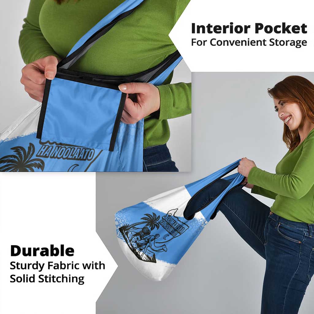 Somalia Grocery Bag with Soomaaliya Ha Noolaato Nomad Moon Flag Spirit