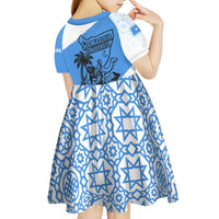 Somalia Kid Short Sleeve Dress with Soomaaliya Ha Noolaato Nomad Moon Flag Spirit