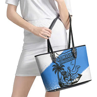 Somalia Leather Tote Bag with Soomaaliya Ha Noolaato Nomad Moon Flag Spirit