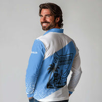 Somalia Long Sleeve Polo Shirt with Soomaaliya Ha Noolaato Nomad Moon Flag Spirit