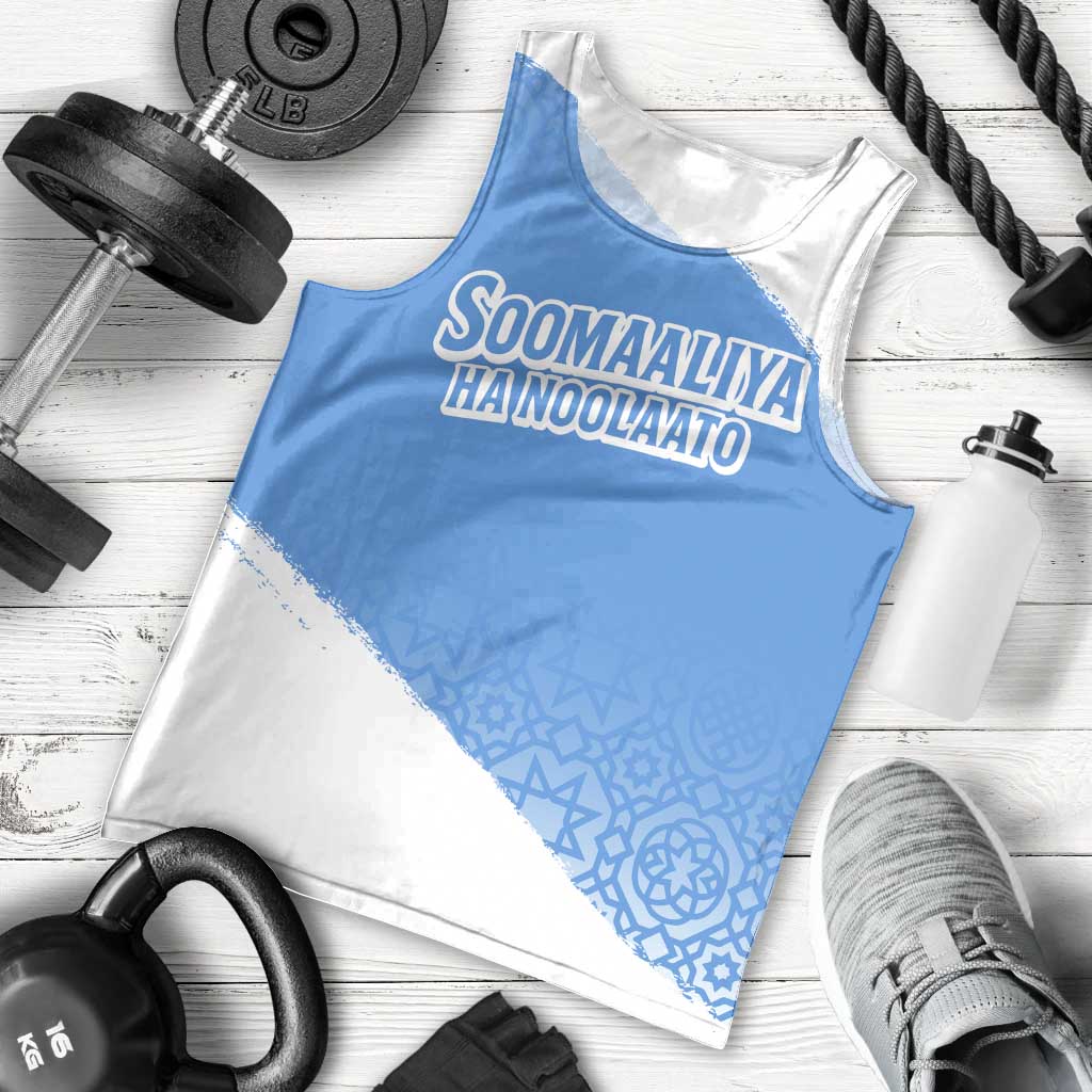 Somalia Men Tank Top with Soomaaliya Ha Noolaato Nomad Moon Flag Spirit
