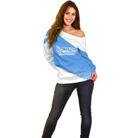 Somalia Off Shoulder Sweater with Soomaaliya Ha Noolaato Nomad Moon Flag Spirit
