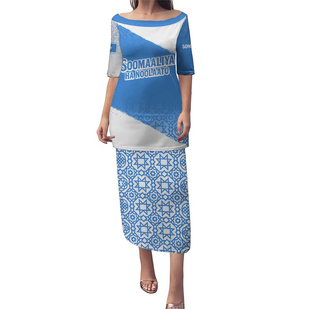 Somalia Puletasi with Soomaaliya Ha Noolaato Nomad Moon Flag Spirit