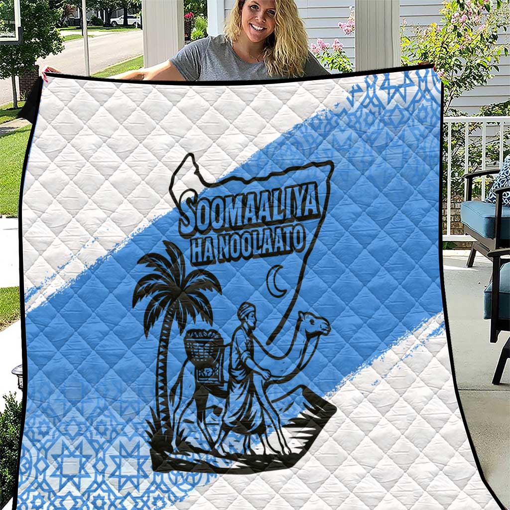 Somalia Quilt with Soomaaliya Ha Noolaato Nomad Moon Flag Spirit