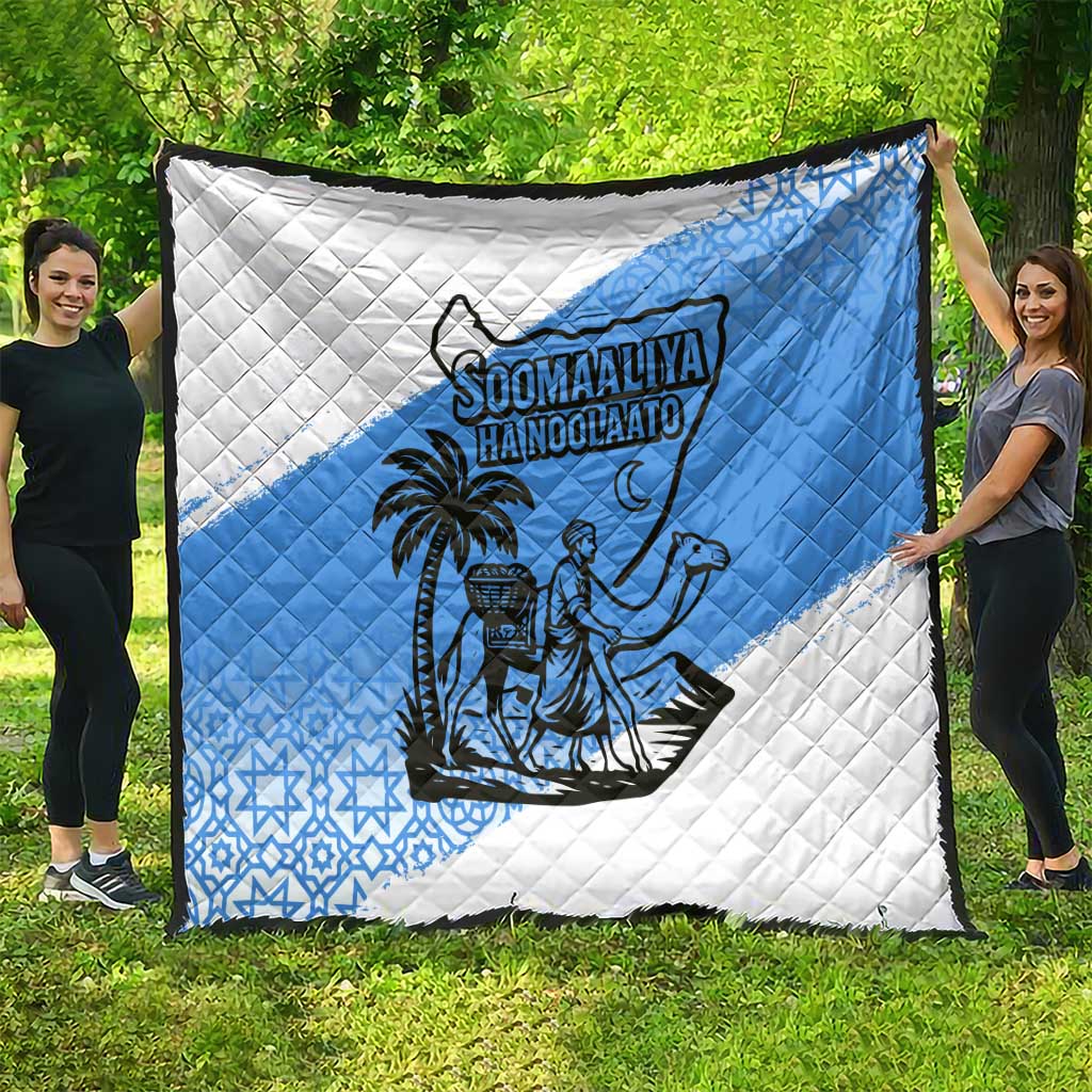 Somalia Quilt with Soomaaliya Ha Noolaato Nomad Moon Flag Spirit