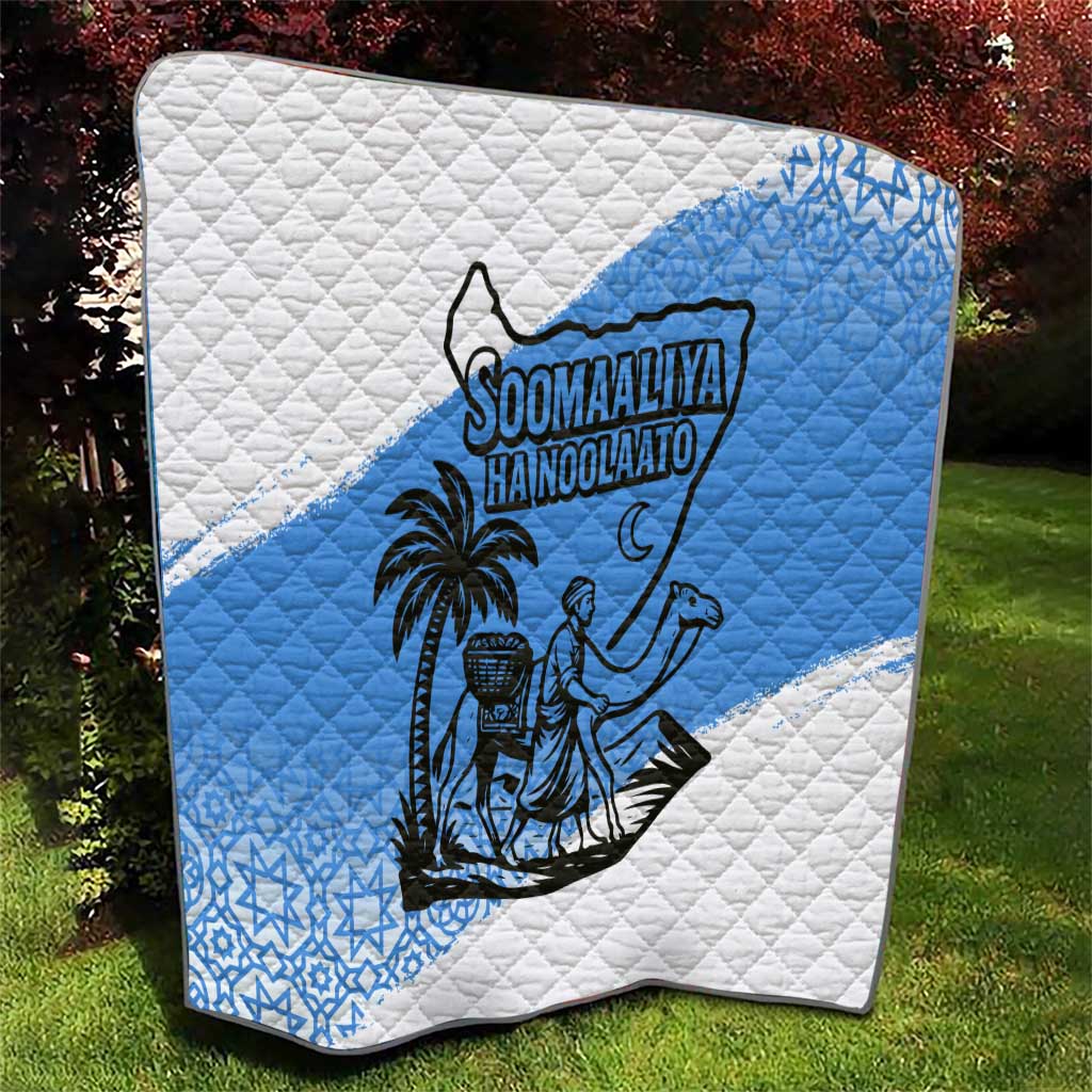 Somalia Quilt with Soomaaliya Ha Noolaato Nomad Moon Flag Spirit