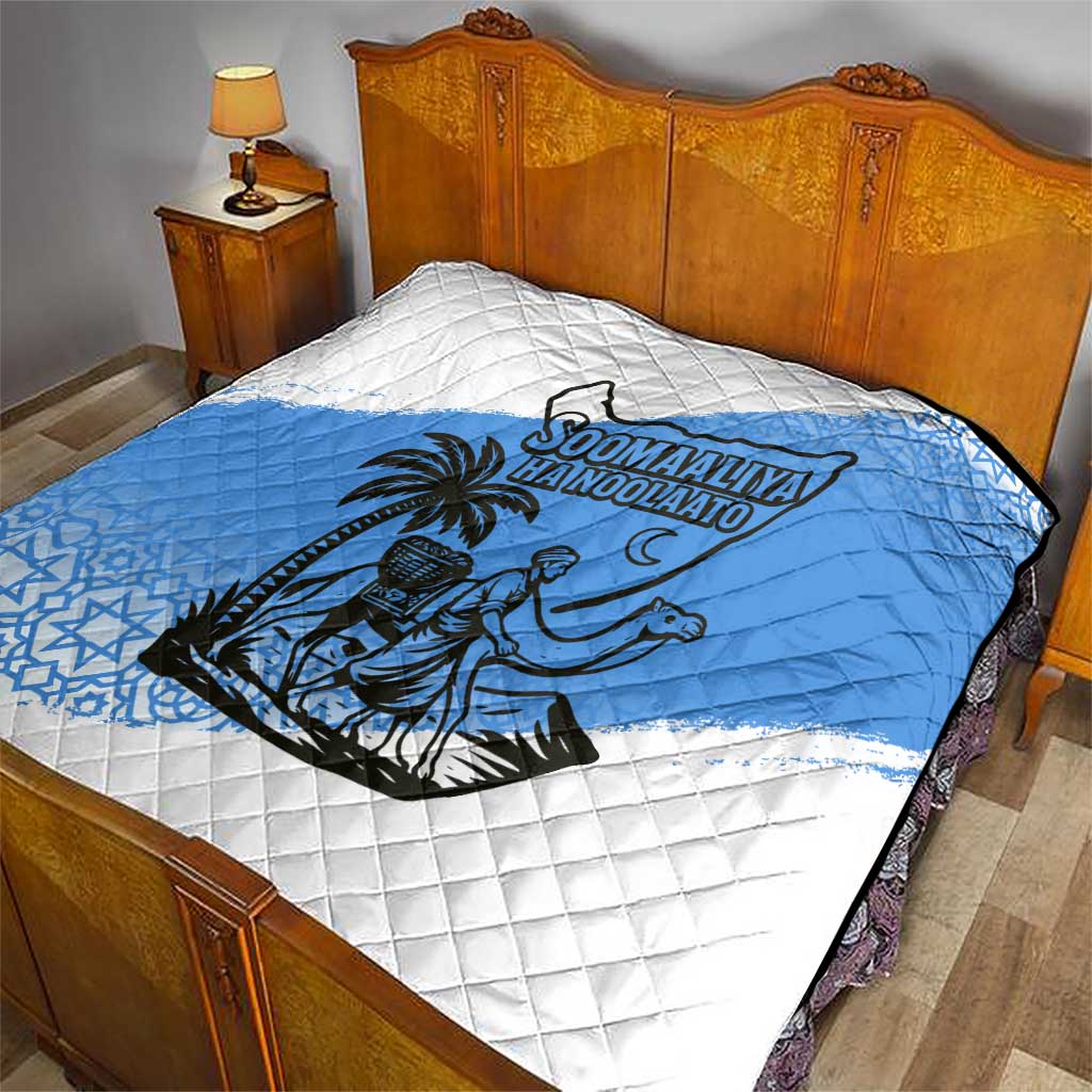 Somalia Quilt with Soomaaliya Ha Noolaato Nomad Moon Flag Spirit