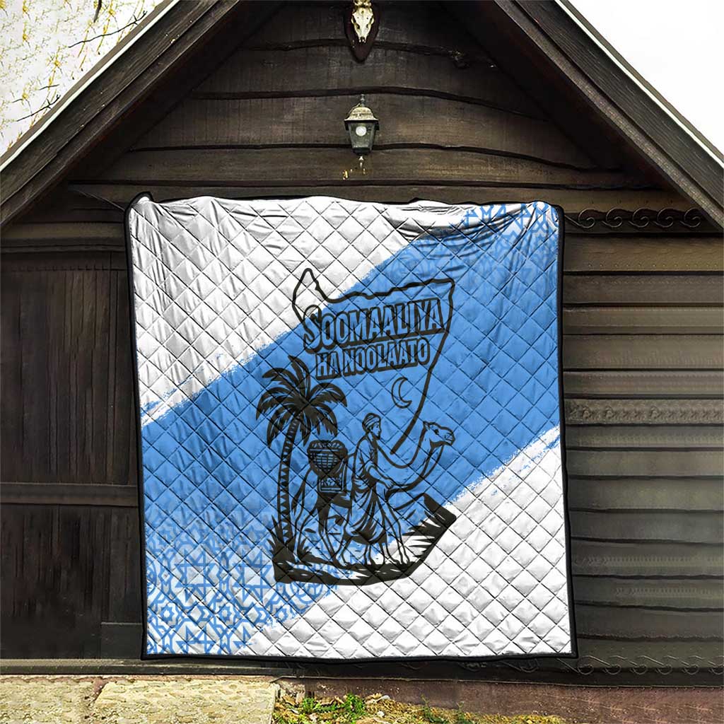 Somalia Quilt with Soomaaliya Ha Noolaato Nomad Moon Flag Spirit