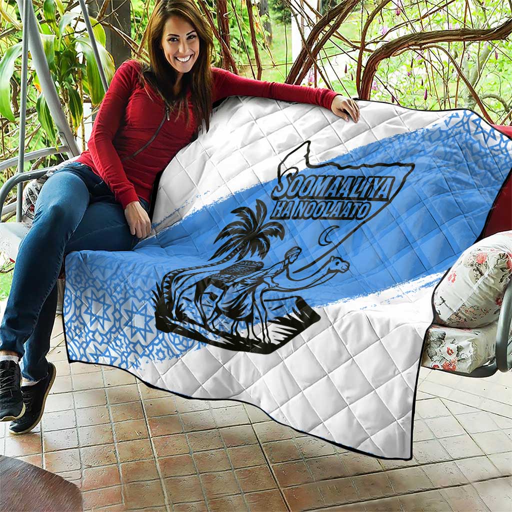 Somalia Quilt with Soomaaliya Ha Noolaato Nomad Moon Flag Spirit