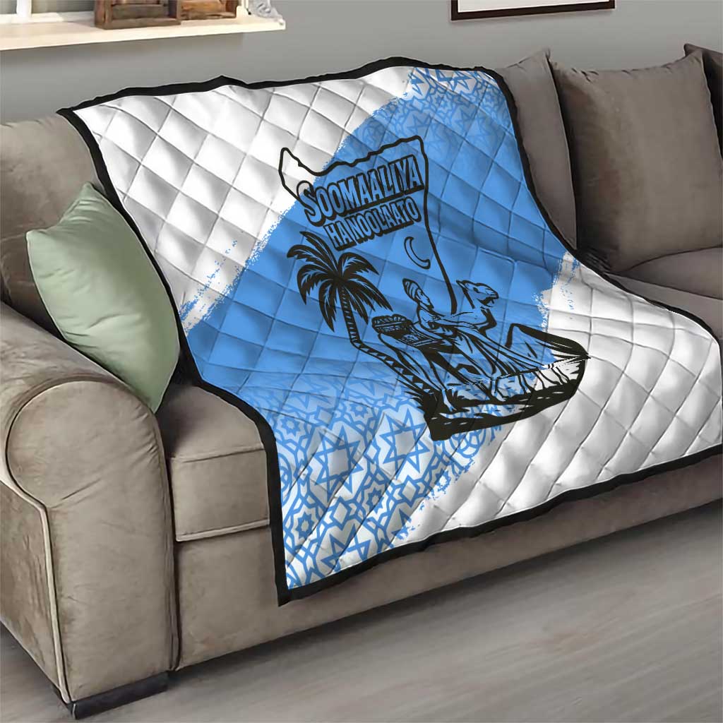 Somalia Quilt with Soomaaliya Ha Noolaato Nomad Moon Flag Spirit