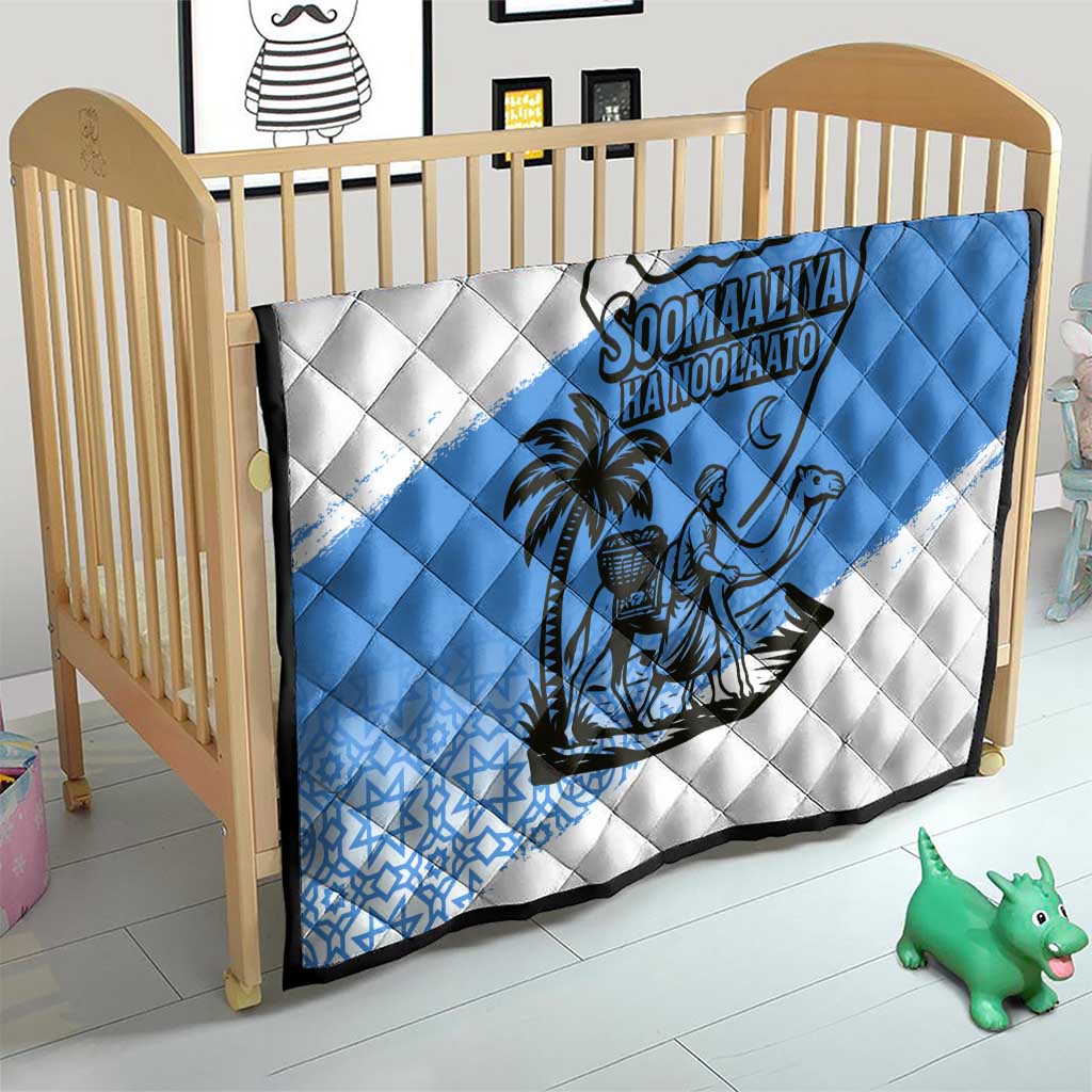Somalia Quilt with Soomaaliya Ha Noolaato Nomad Moon Flag Spirit