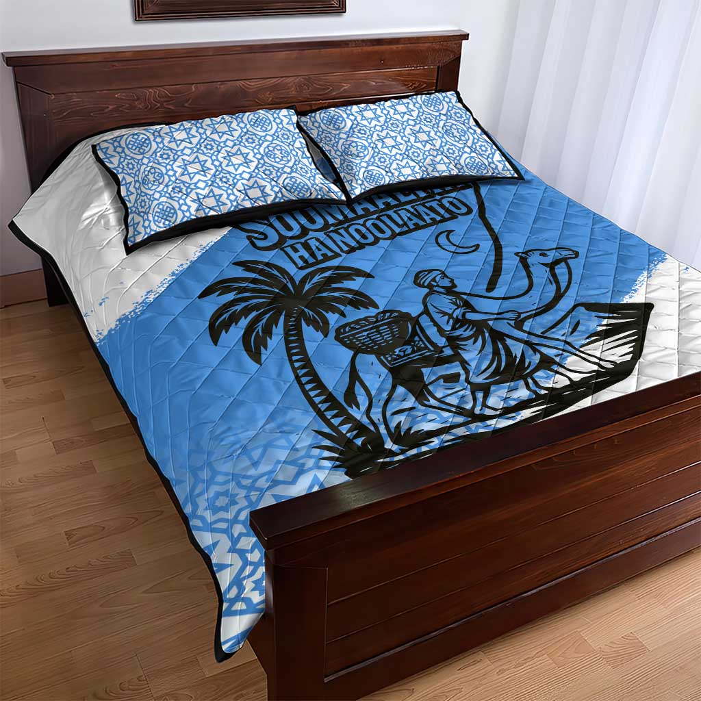 Somalia Quilt Bed Set with Soomaaliya Ha Noolaato Nomad Moon Flag Spirit