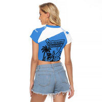 Somalia Raglan Cropped T Shirt with Soomaaliya Ha Noolaato Nomad Moon Flag Spirit