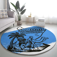 Somalia Round Carpet with Soomaaliya Ha Noolaato Nomad Moon Flag Spirit