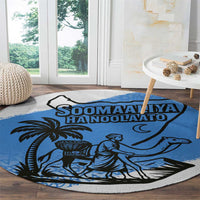 Somalia Round Carpet with Soomaaliya Ha Noolaato Nomad Moon Flag Spirit
