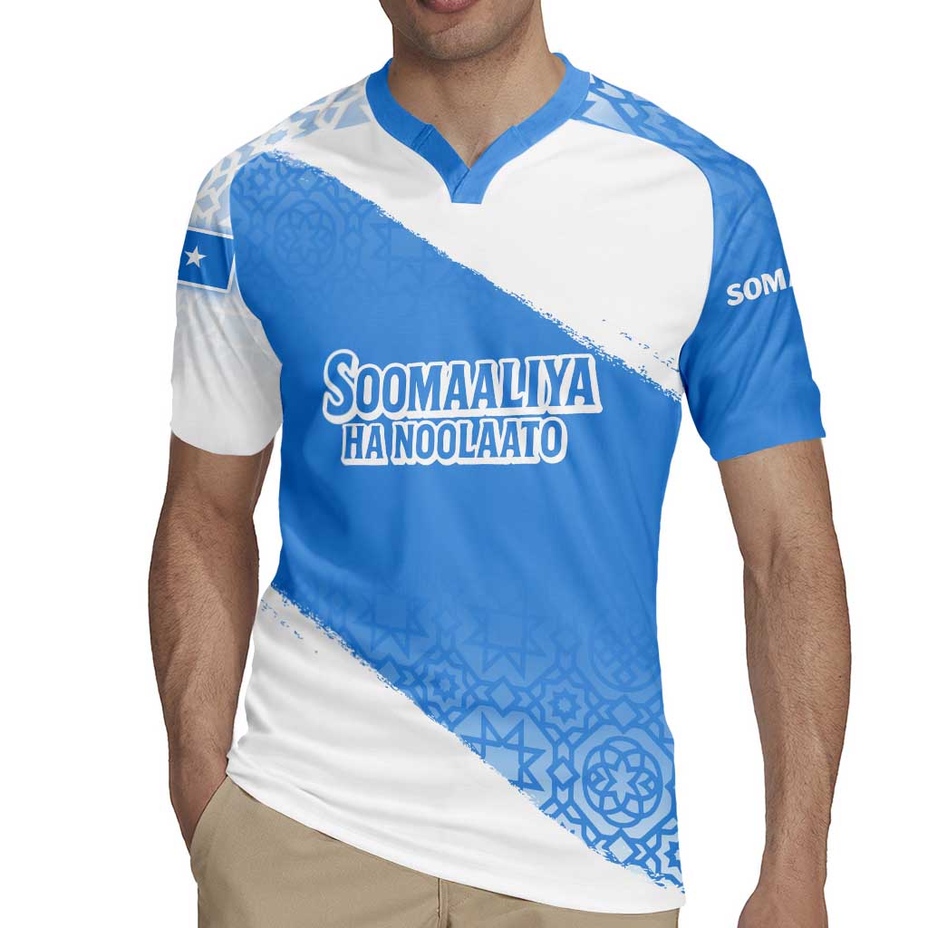 Somalia Rugby Jersey with Soomaaliya Ha Noolaato Nomad Moon Flag Spirit