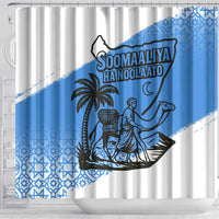 Somalia Shower Curtain with Soomaaliya Ha Noolaato Nomad Moon Flag Spirit
