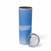 Somalia Skinny Tumbler with Soomaaliya Ha Noolaato Nomad Moon Flag Spirit