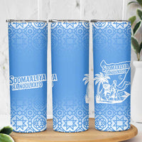 Somalia Skinny Tumbler with Soomaaliya Ha Noolaato Nomad Moon Flag Spirit