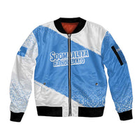 Somalia Sleeve Zip Bomber Jacket with Soomaaliya Ha Noolaato Nomad Moon Flag Spirit