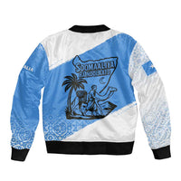 Somalia Sleeve Zip Bomber Jacket with Soomaaliya Ha Noolaato Nomad Moon Flag Spirit