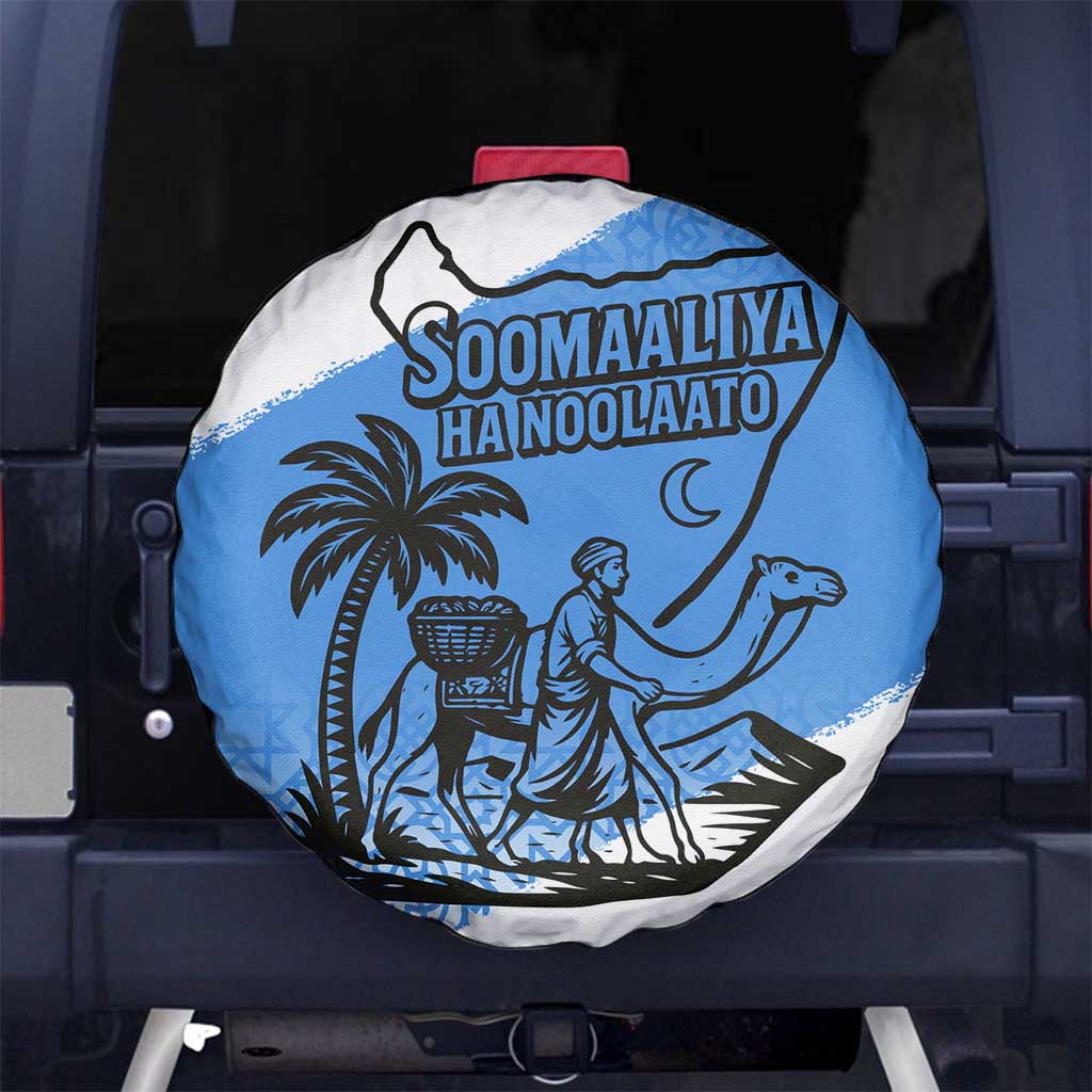 Somalia Spare Tire Cover with Soomaaliya Ha Noolaato Nomad Moon Flag Spirit