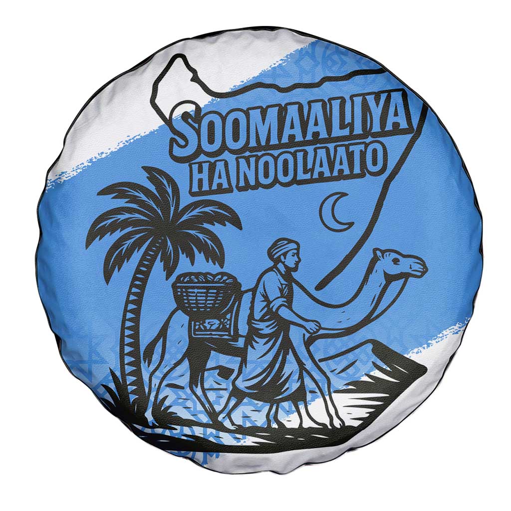 Somalia Spare Tire Cover with Soomaaliya Ha Noolaato Nomad Moon Flag Spirit