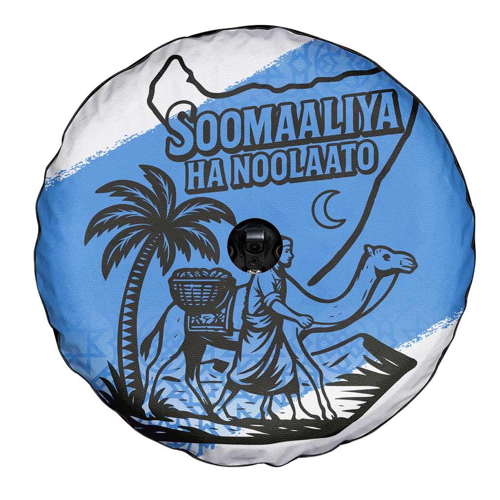 Somalia Spare Tire Cover with Soomaaliya Ha Noolaato Nomad Moon Flag Spirit