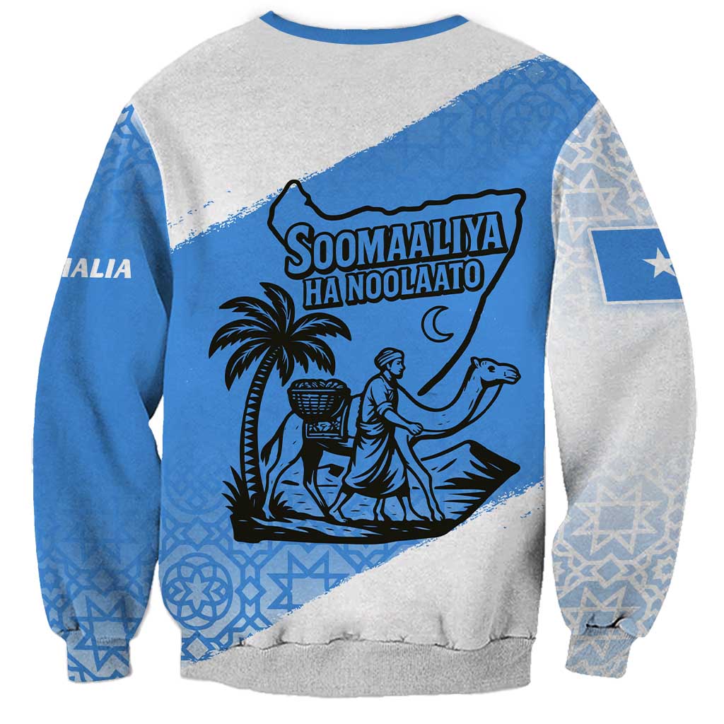 Somalia Sweatshirt with Soomaaliya Ha Noolaato Nomad Moon Flag Spirit