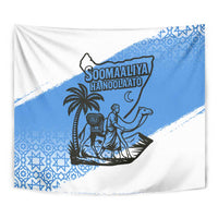 Somalia Tapestry with Soomaaliya Ha Noolaato Nomad Moon Flag Spirit