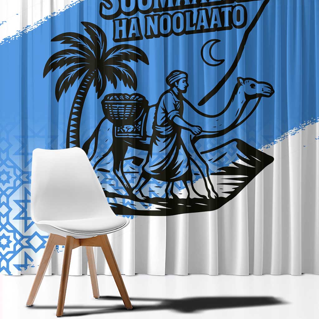 Somalia Window Curtain with Soomaaliya Ha Noolaato Nomad Moon Flag Spirit