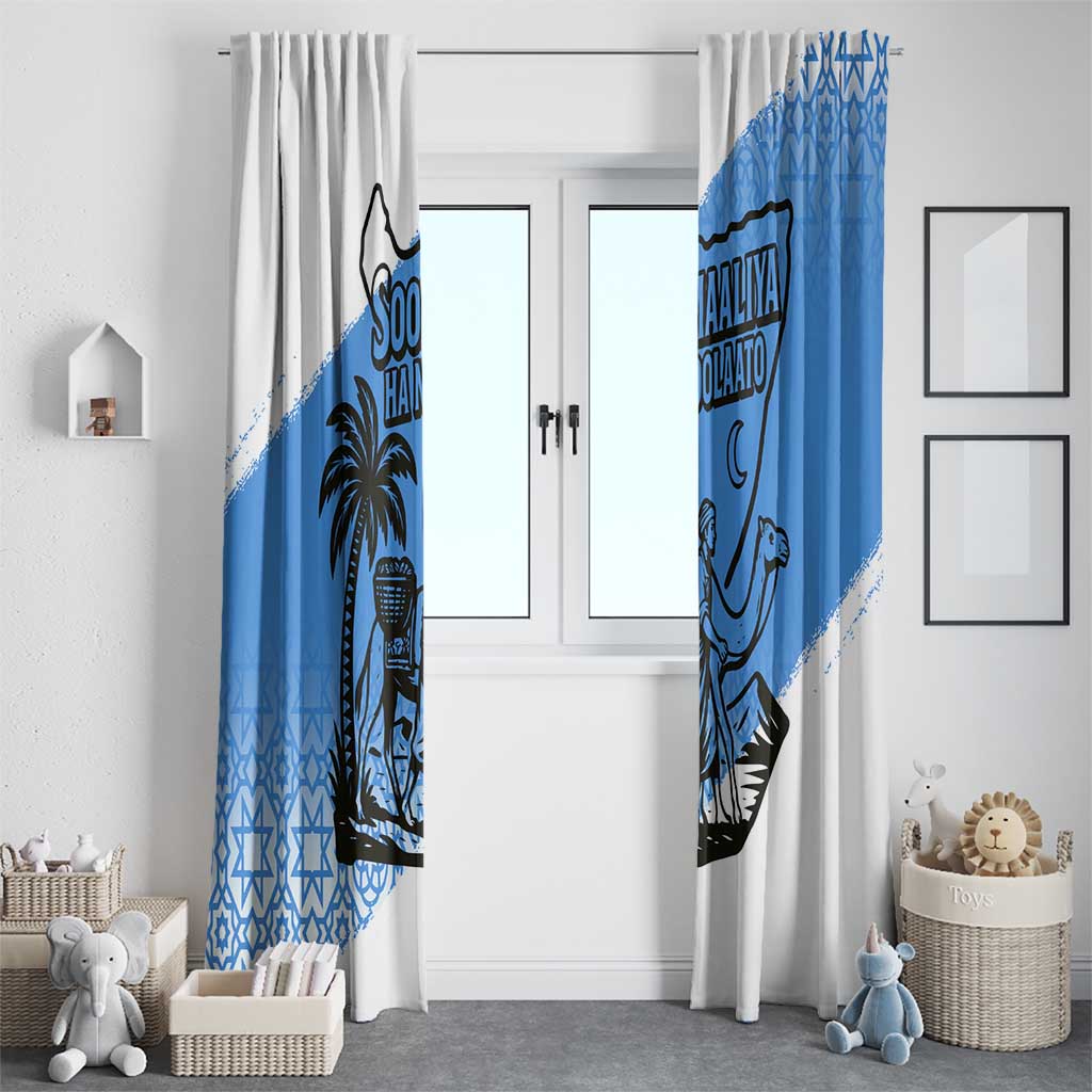 Somalia Window Curtain with Soomaaliya Ha Noolaato Nomad Moon Flag Spirit