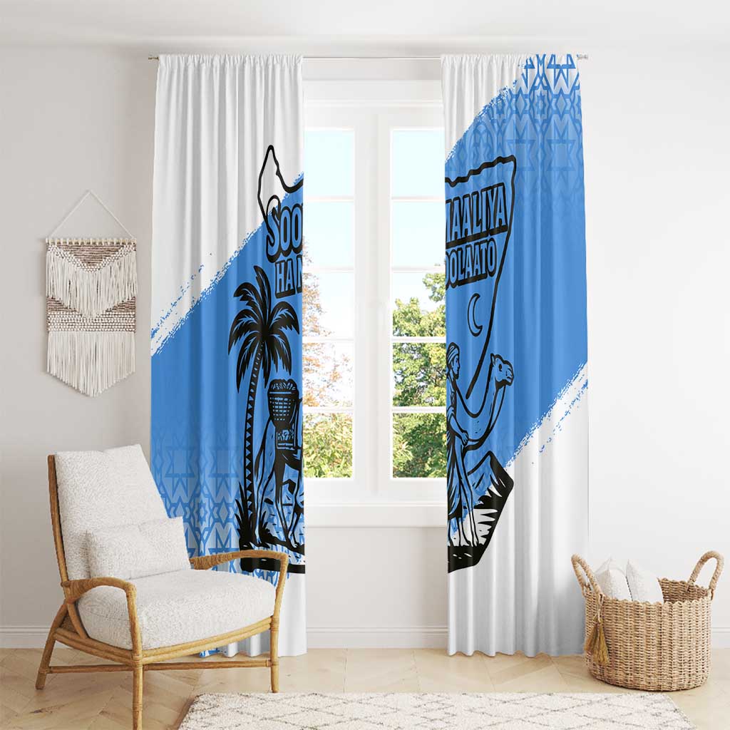 Somalia Window Curtain with Soomaaliya Ha Noolaato Nomad Moon Flag Spirit