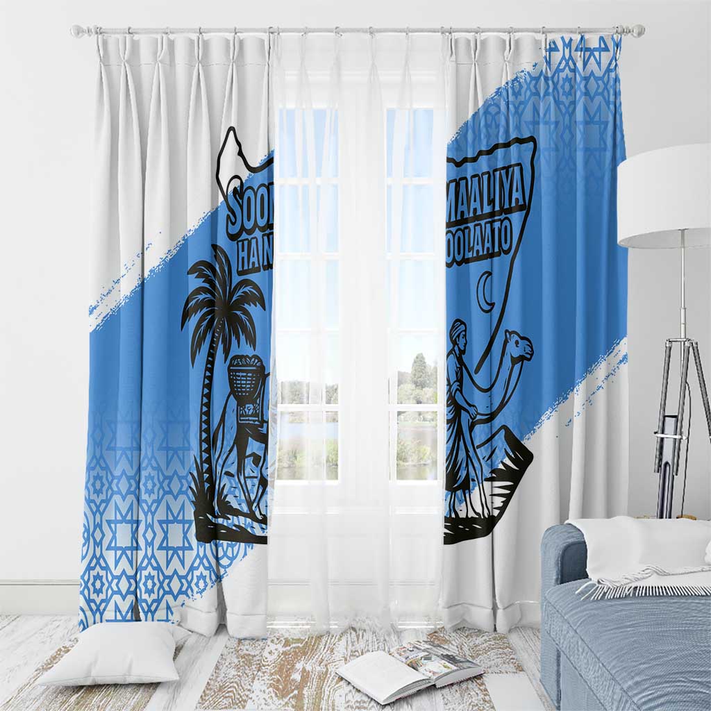 Somalia Window Curtain with Soomaaliya Ha Noolaato Nomad Moon Flag Spirit