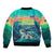 Cape Verde Bomber Jacket with Loggerhead Sea Turtle Ocean Sunset Spirit