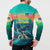 Cape Verde Button Sweatshirt with Loggerhead Sea Turtle Ocean Sunset Spirit