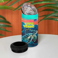 Cape Verde 4 in 1 Can Cooler Tumbler with Loggerhead Sea Turtle Ocean Sunset Spirit