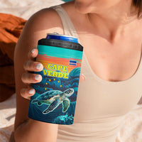 Cape Verde 4 in 1 Can Cooler Tumbler with Loggerhead Sea Turtle Ocean Sunset Spirit