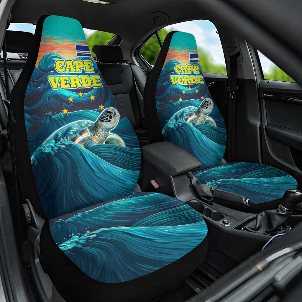 Cape Verde Car Seat Cover with Loggerhead Sea Turtle Ocean Sunset Spirit