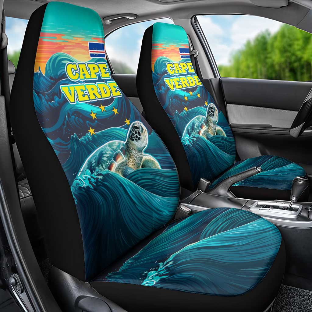 Cape Verde Car Seat Cover with Loggerhead Sea Turtle Ocean Sunset Spirit