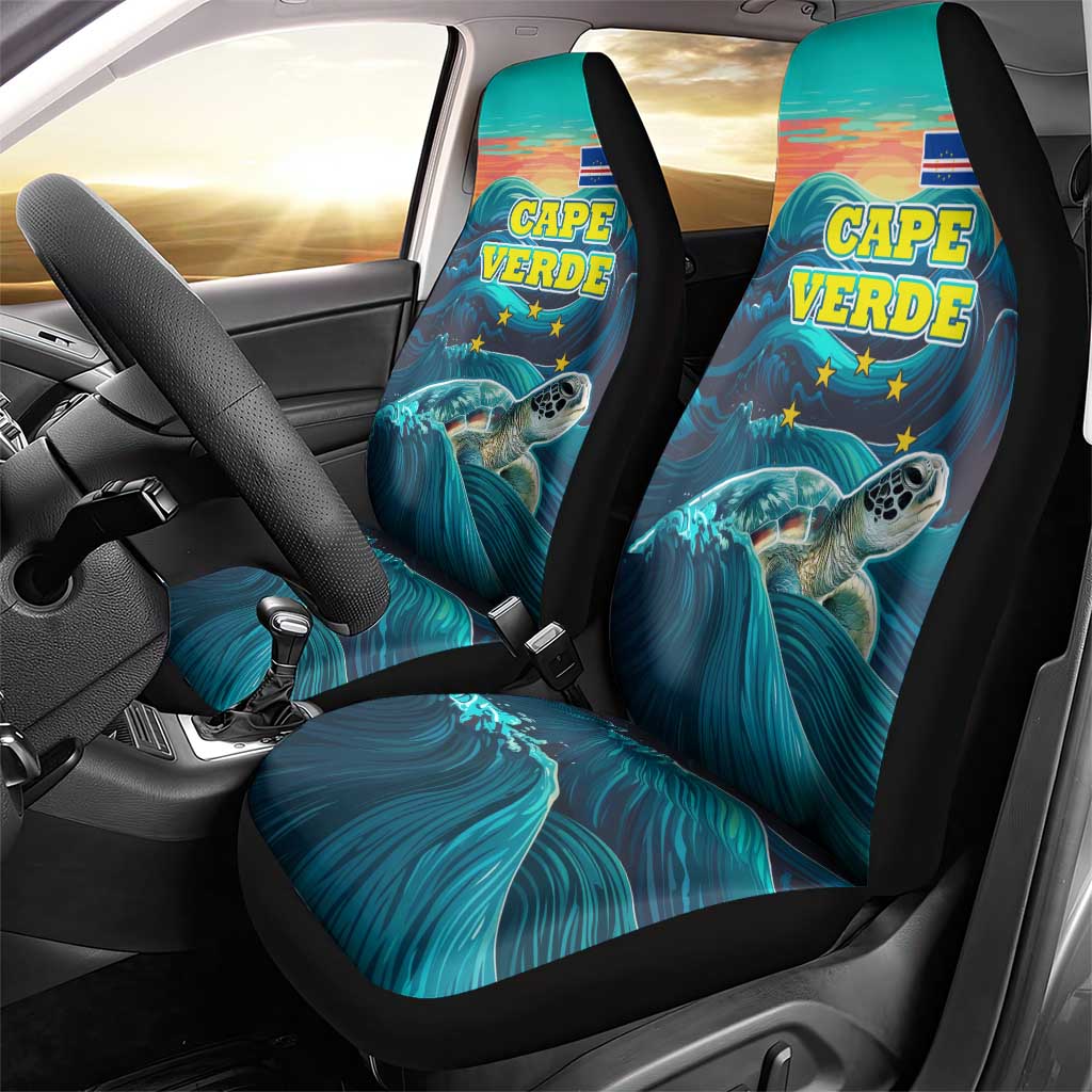 Cape Verde Car Seat Cover with Loggerhead Sea Turtle Ocean Sunset Spirit